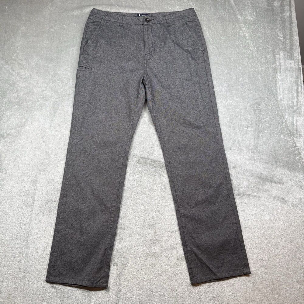 Johnnie O Pants Mens 36x34 Gray Cotton Twill Straight Leg Preppy Office